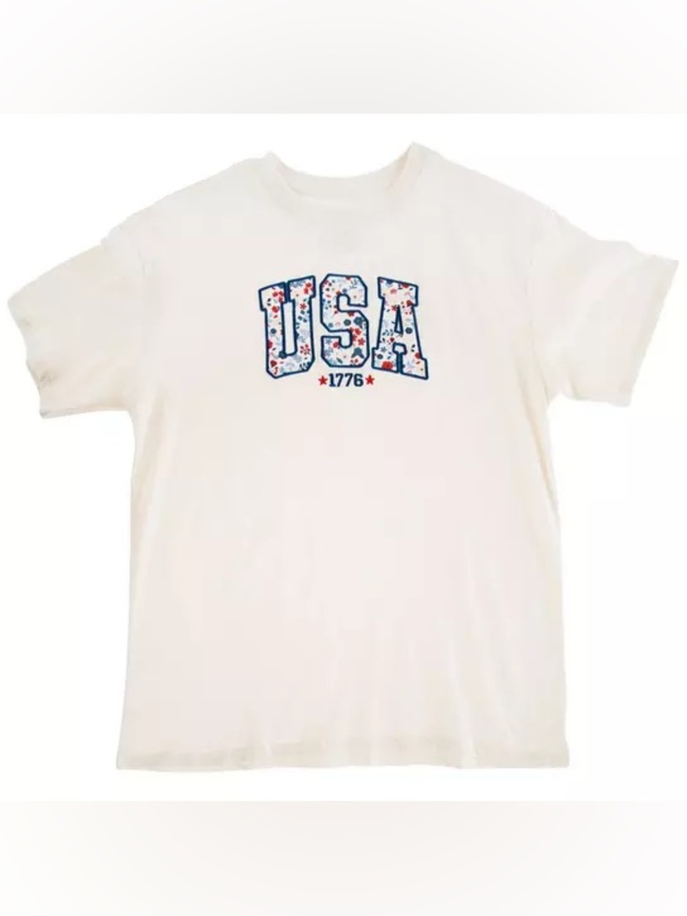 Floral USA 1776 Adult T-Shirt